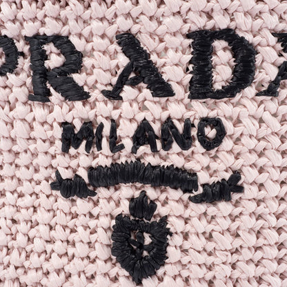 Prada Small Crochet Tote Bag 1Bg422 Raffia-Like Pink