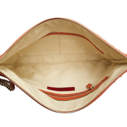 Valentino Rockstud Clutch Bag/Second Bag In Orange Leather