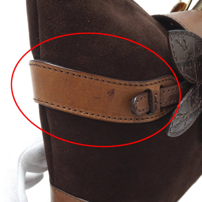 Valentino Garavani Women'S Suede And Fur Shoulder Bag With Brown Plastic Chain