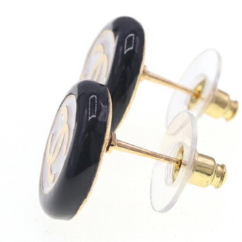 Chanel Earrings Coco Mark Circle Bicolor Abc997 Black White B24P 2024 Model Round