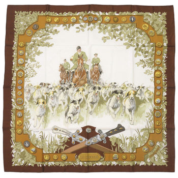 Hermes Herms Carr 90 Le Debuche Hunting/Riding Scarf