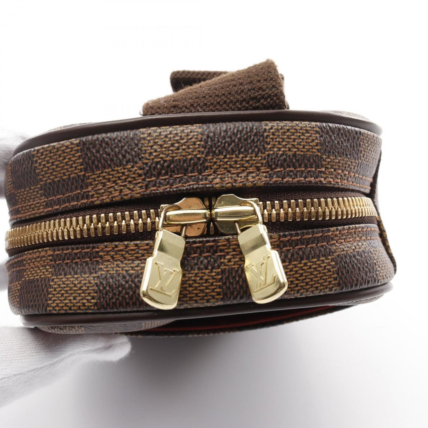 Louis Vuitton Louis Vuitton Pochette Ganjou Damier Ebene Waist Bag Body Coated Canvas Leather