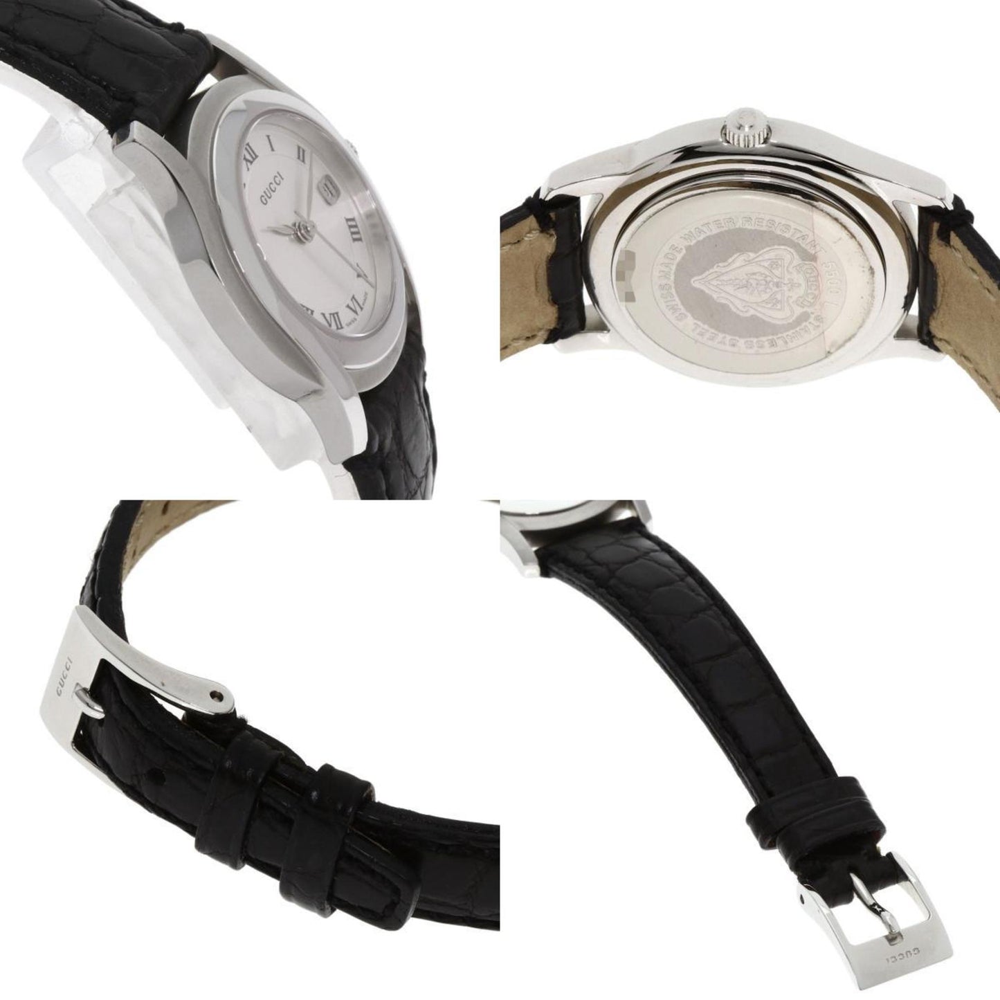 Gucci 5500L Stainless Steel/Leather