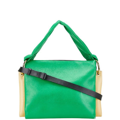 Marni Handbag Shoulder Bag Green Black Yellow Leather