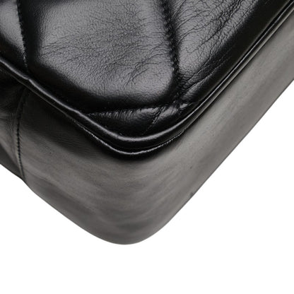 Chanel Matelasse Coco Mark Chain Shoulder Bag Tote Black Lambskin