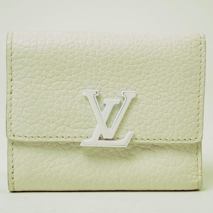 Louis Vuitton Portefeuille Capucines Xs Taurillon Leather White Tri-Fold Wallet