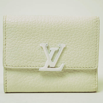 Louis Vuitton Portefeuille Capucines Xs Taurillon Leather White Tri-Fold Wallet