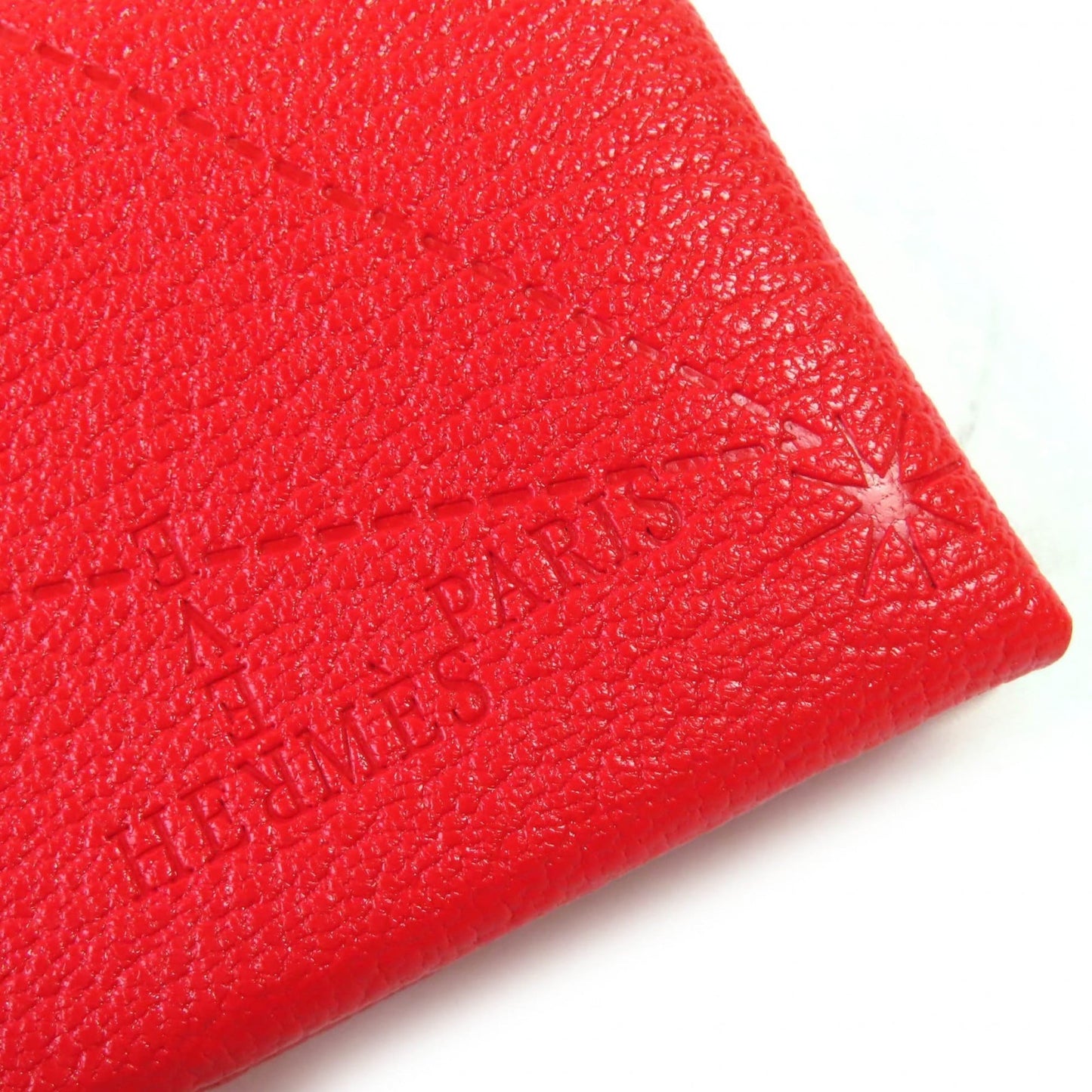 Hermes Calvi Chevre Rouge Coupe Silver Hardware Iwataya Exclusive Business Card Case