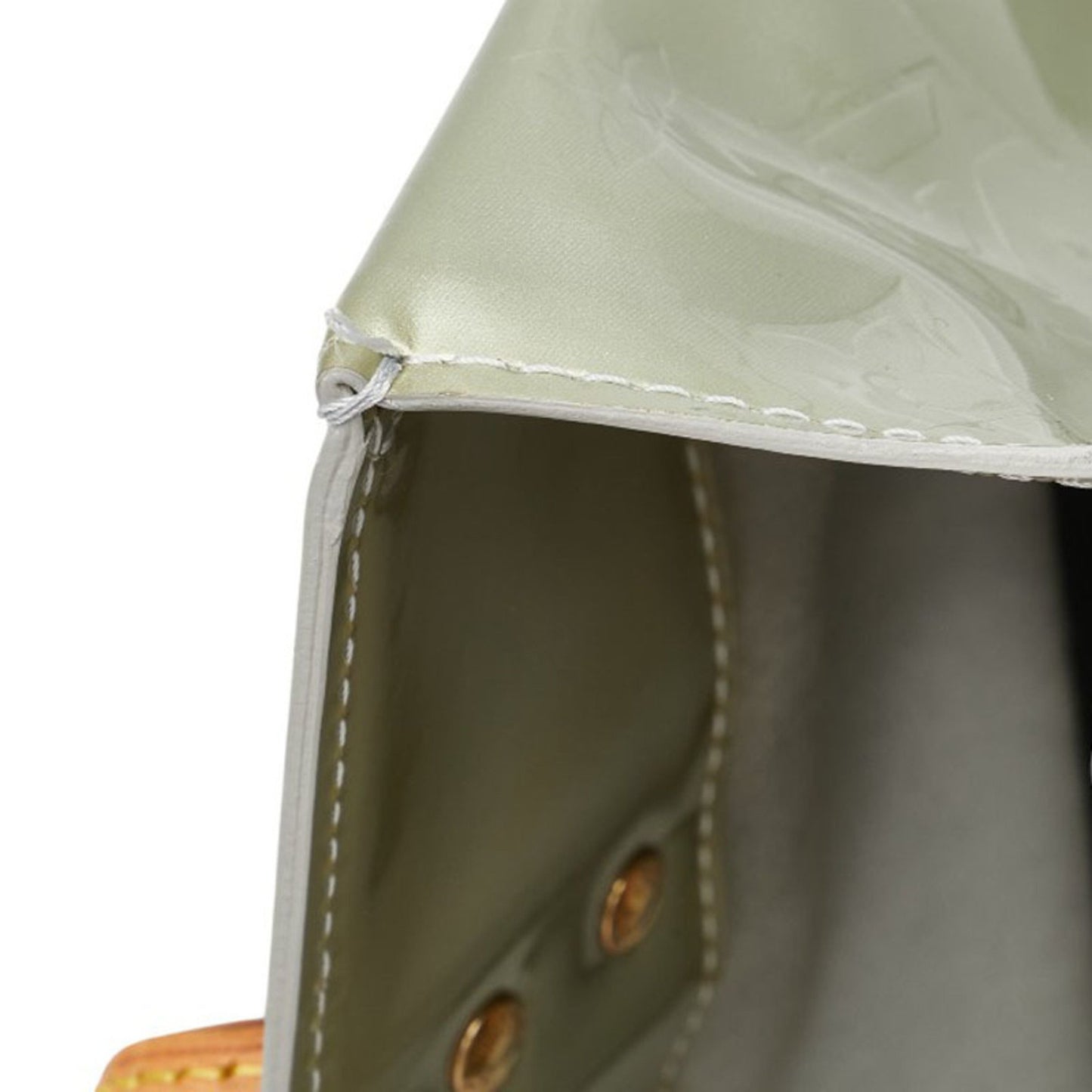 Louis Vuitton Monogram Vernis Reed Mm Tote Bag Handbag M91142 Green Silver Patent Leather