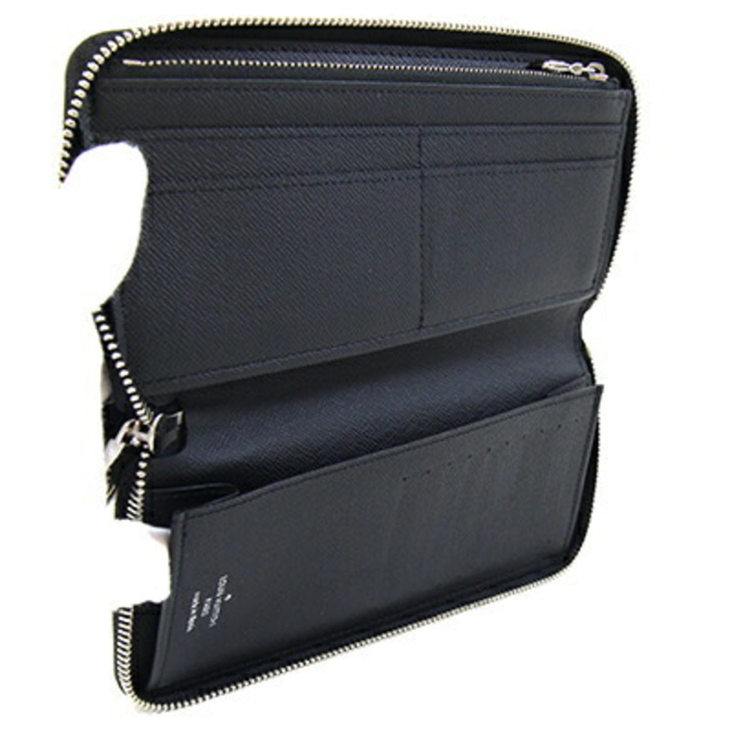 Louis Vuitton Taiga Zippy Wallet Vertical Round Long M30731 Gray Black