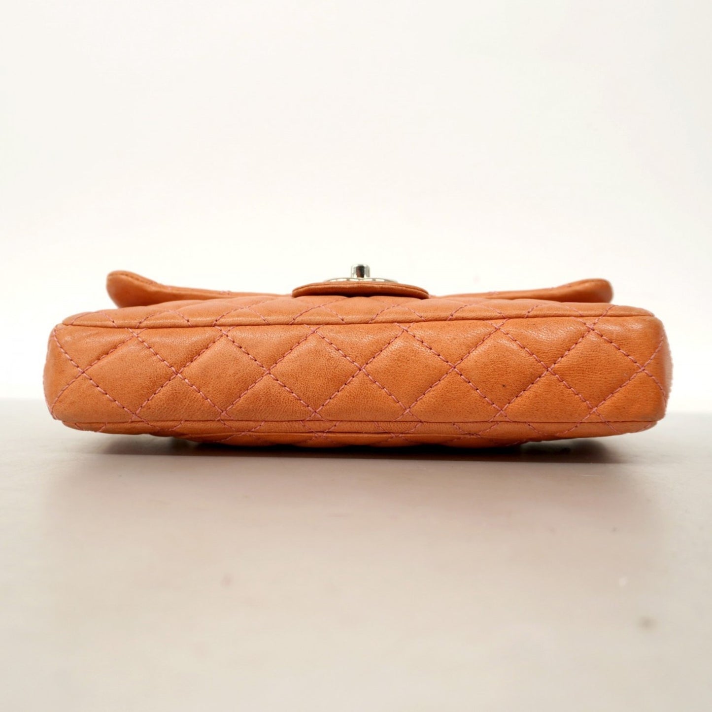 Chanel Shoulder Bag Matelasse W Chain Lambskin Pink