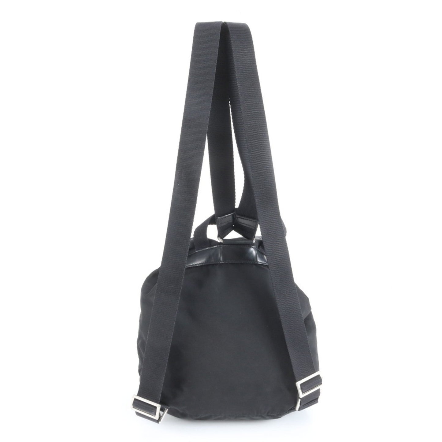 Prada Tessuto Nylon Triangle Logo Leather Backpack