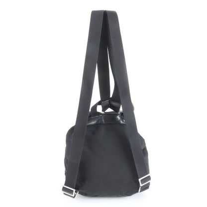 Prada Tessuto Nylon Triangle Logo Leather Backpack