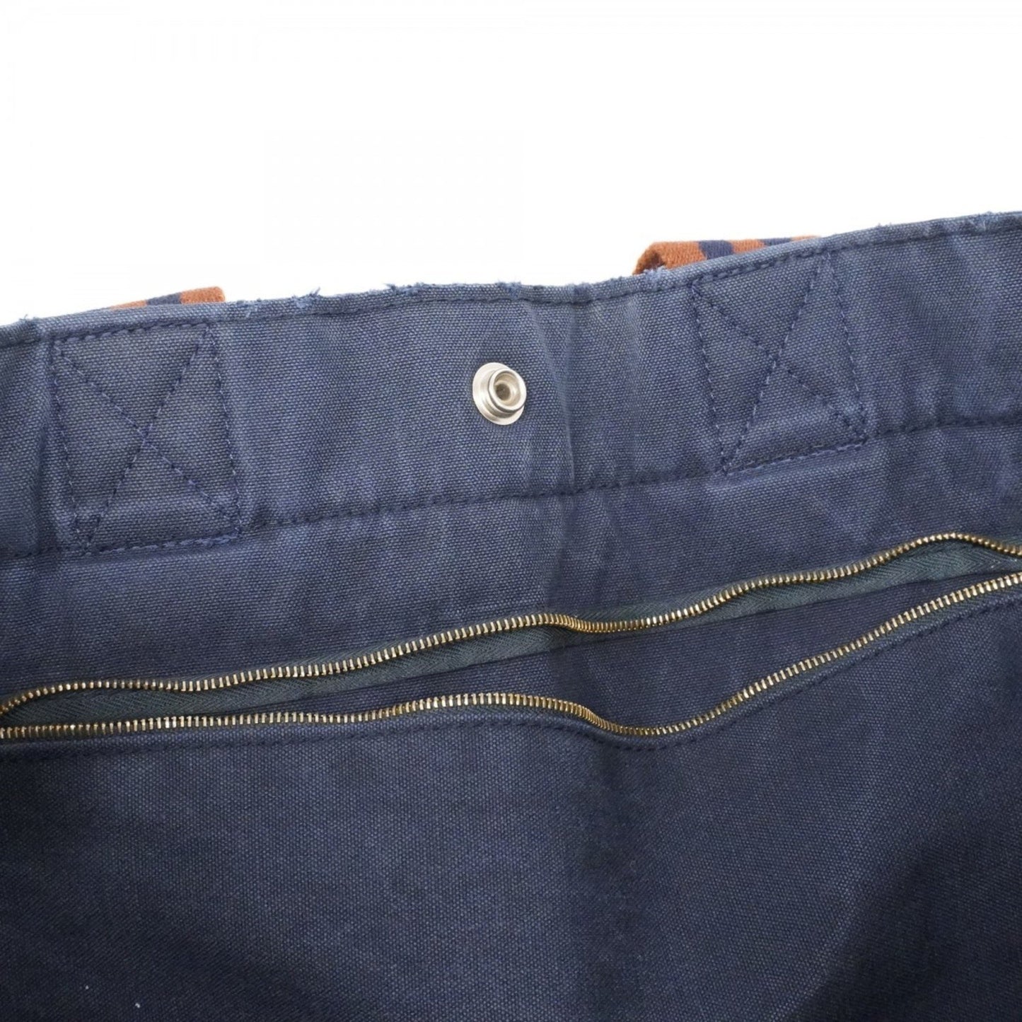 Hermes Herms Foule Tote Canvas Navy Bag