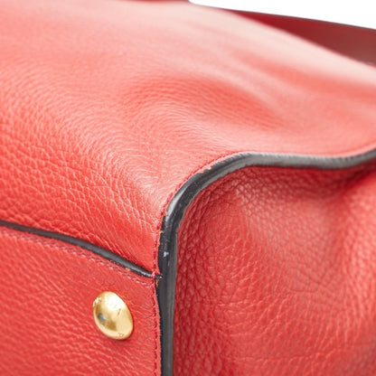 Prada 2-Way Handbag/Shoulder Bag Br5034 Red Leather