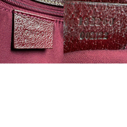 Gucci Gg Canvas And Leather Handbag In Bordeaux Brown