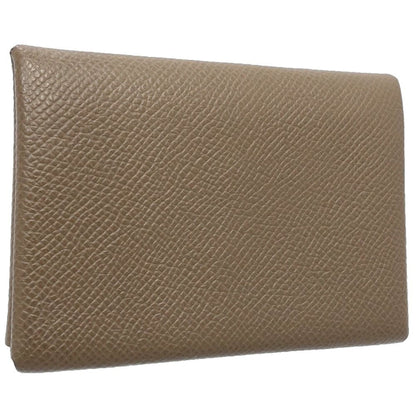 Hermes Hermes Wallet/Coin Case B956016 Calvi Duo B Stamped Epsom Leather Etoupe 181206