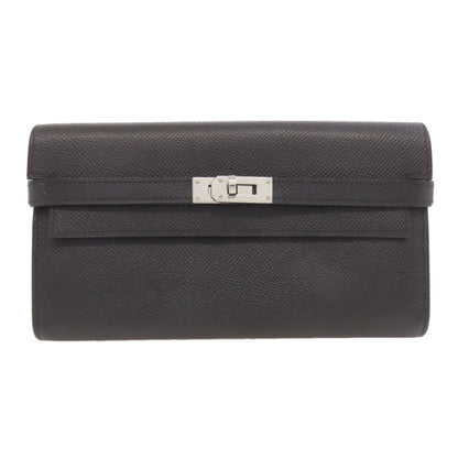 Hermes Herms Kelly Wallet Long Silver Hardware Epson