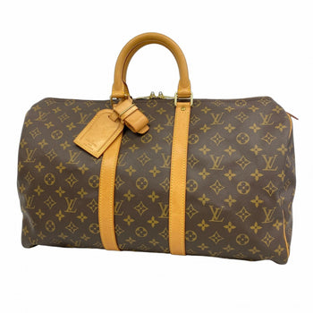 Louis Vuitton Monogram Keepall 45 Boston Bag M41428 Brown