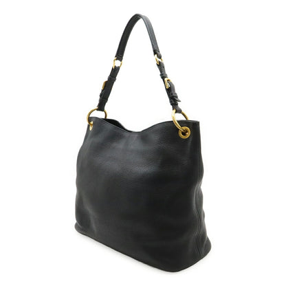 Prada Vit.Daino Shoulder Bag In Black Leather