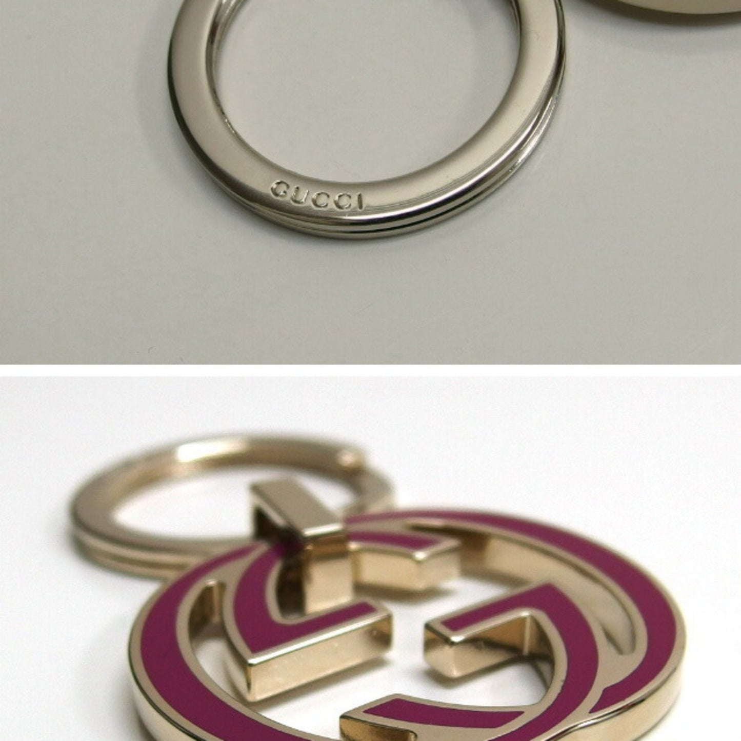 Gucci Interlocking G Keyring Pink Purple