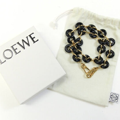 Loewe Donut Chain Shoulder Strap C564T03X02 Black Gold Acetate Metal Replacement Bag