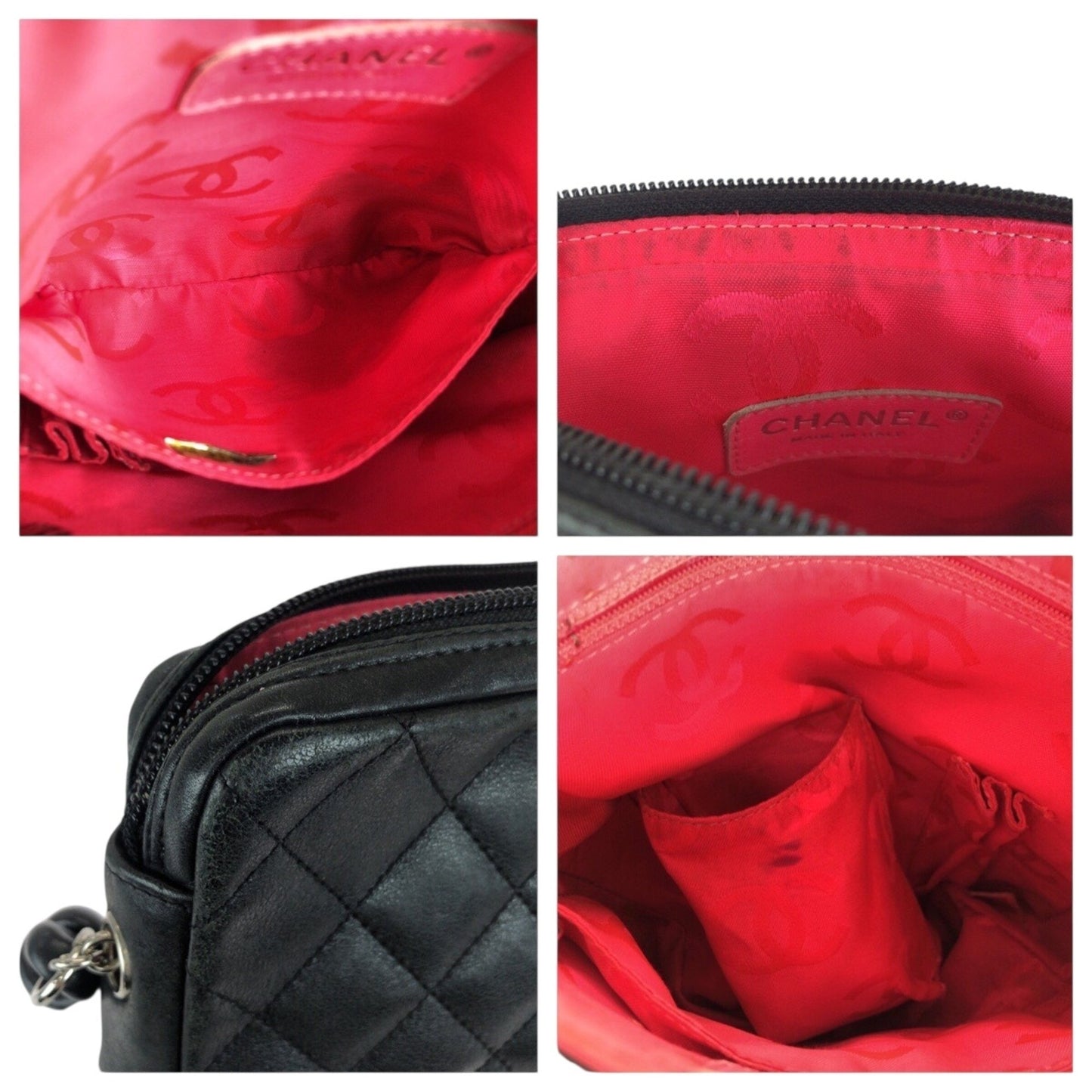 Chanel Matelasse Coco Mark Black Lambskin Shoulder Bag With Silver Hardware