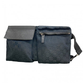Gucci Waist Bag Gg Canvas 28566 Black