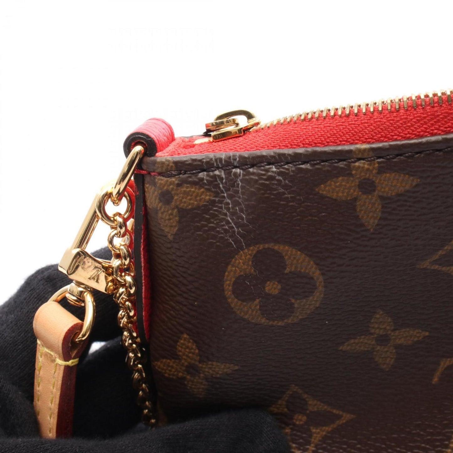 Louis Vuitton Pallas Clutch Monogram Poppy Petal Handbag Coated Canvas Leather