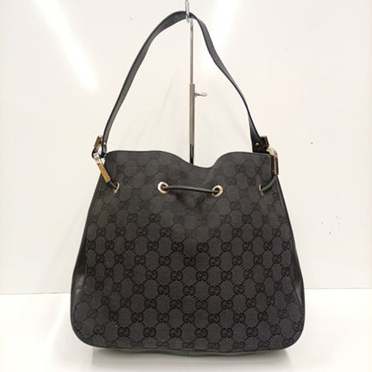 Gucci 001 3748 Handbag Gg Canvas Leather Black Ja-25117