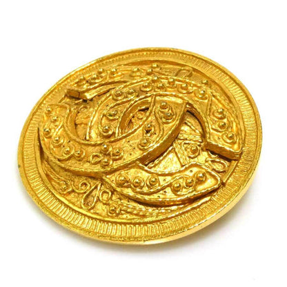 Chanel Brooch Coco Mark Metal Gold