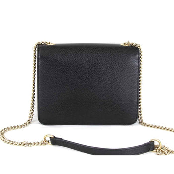 Gucci Interlocking G Chain 510304 493075 Shoulder Bag Leather Black