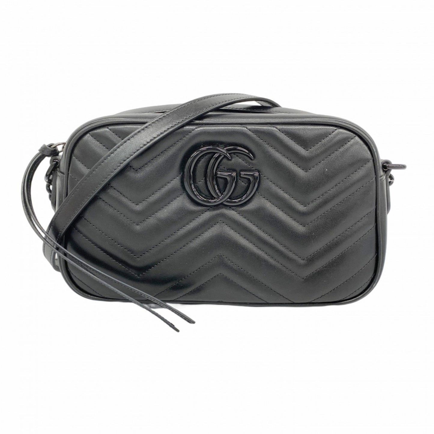 Gucci Gg Marmont Shoulder Bag 447632 Leather Black