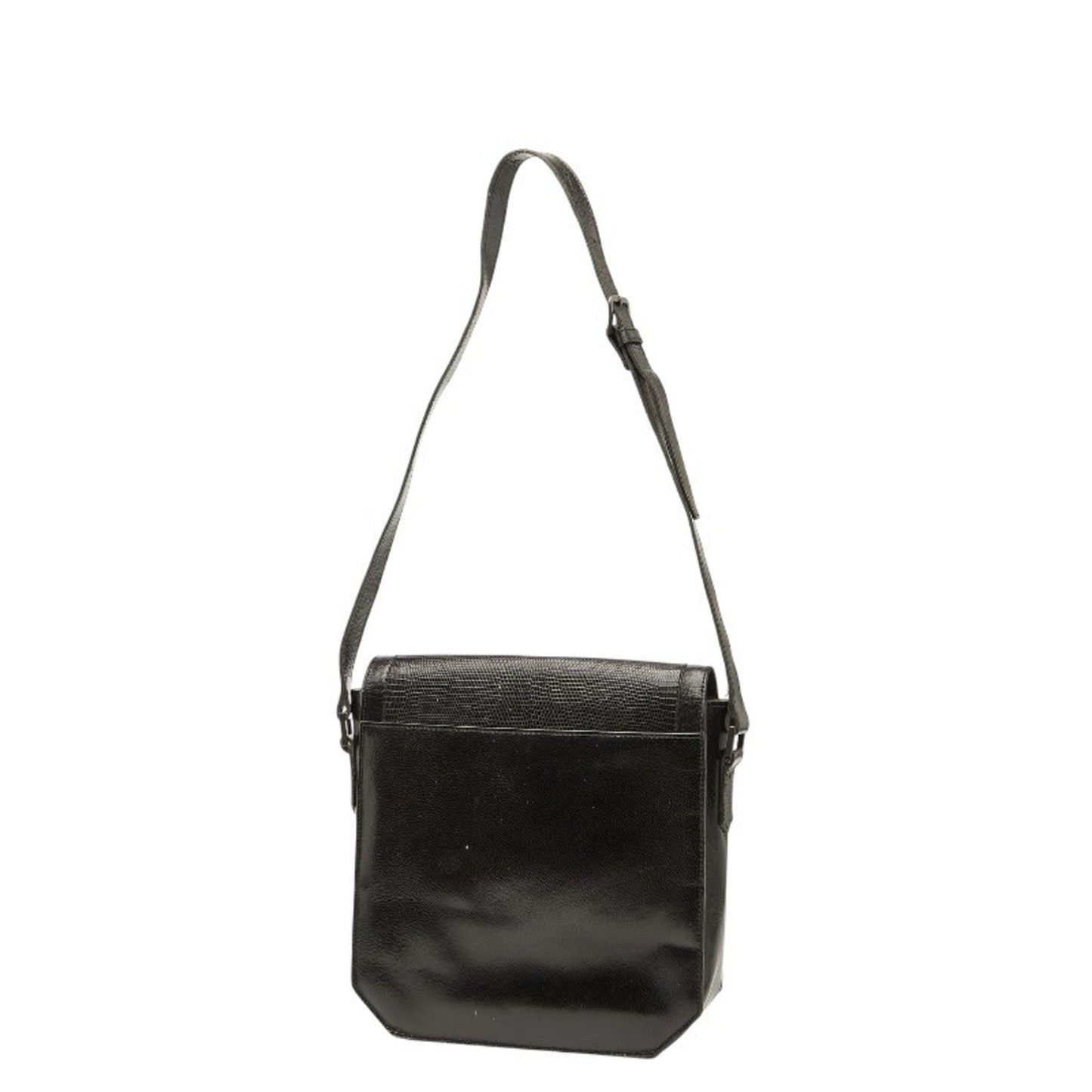 Saint Laurent Logo Shoulder Bag In Black Leather