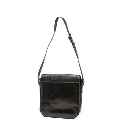 Saint Laurent Logo Shoulder Bag In Black Leather