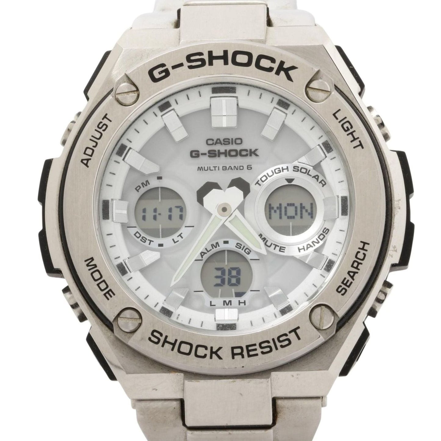 Casio Gshock Gsteel Gstw100 Series Watch (Gstw110D7Ajf) Silver Resin/Stainless Steel