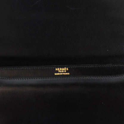 Hermes Herms Shoulder Bag In Box Calf Leather With A Black "G" Stamp And Gold Hardware