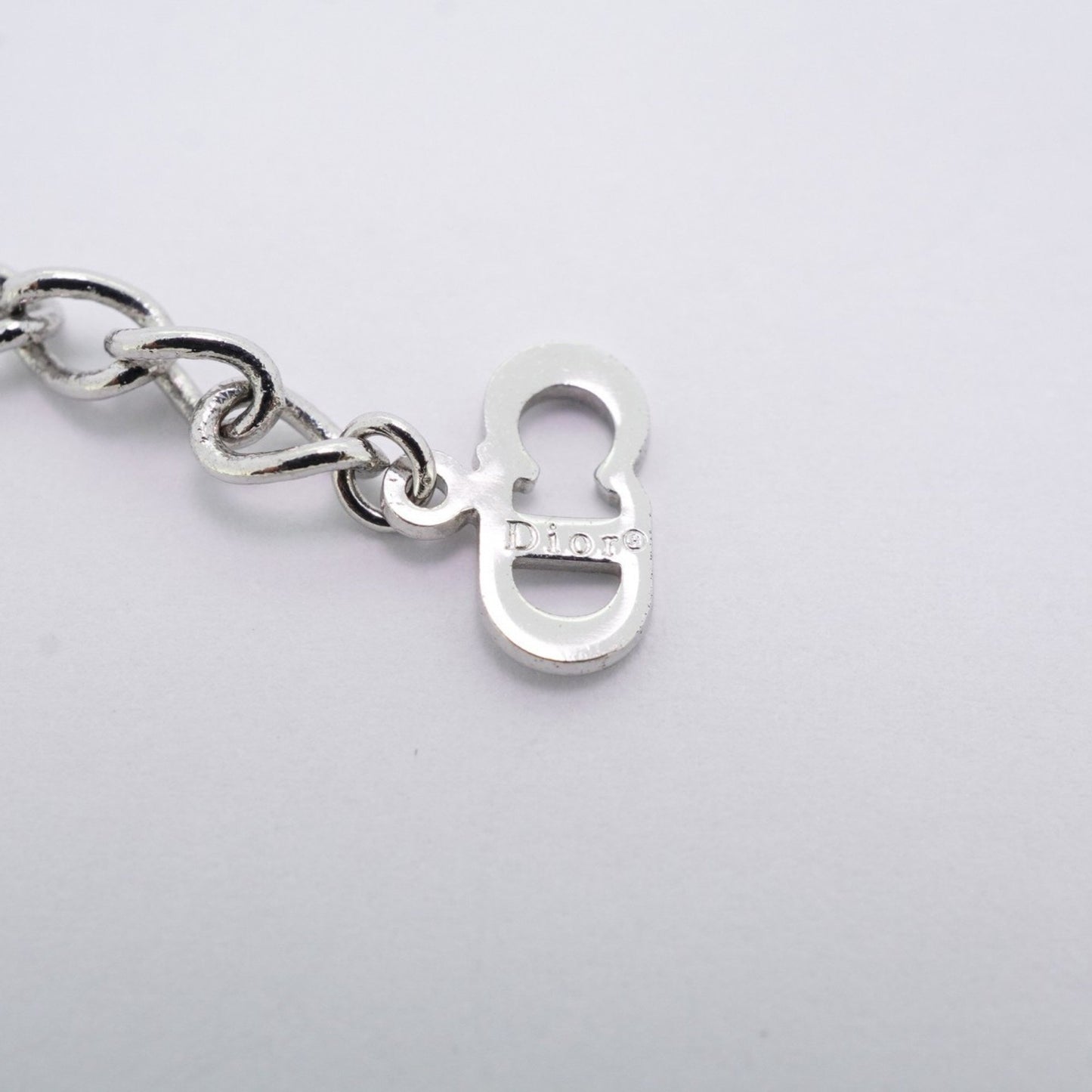 Christian Dior Trotter Metal Necklace In Silver