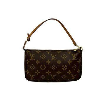 Louis Vuitton Pochette Accessoires Monogram Leather Mini Handbag Pouch Brown 18220