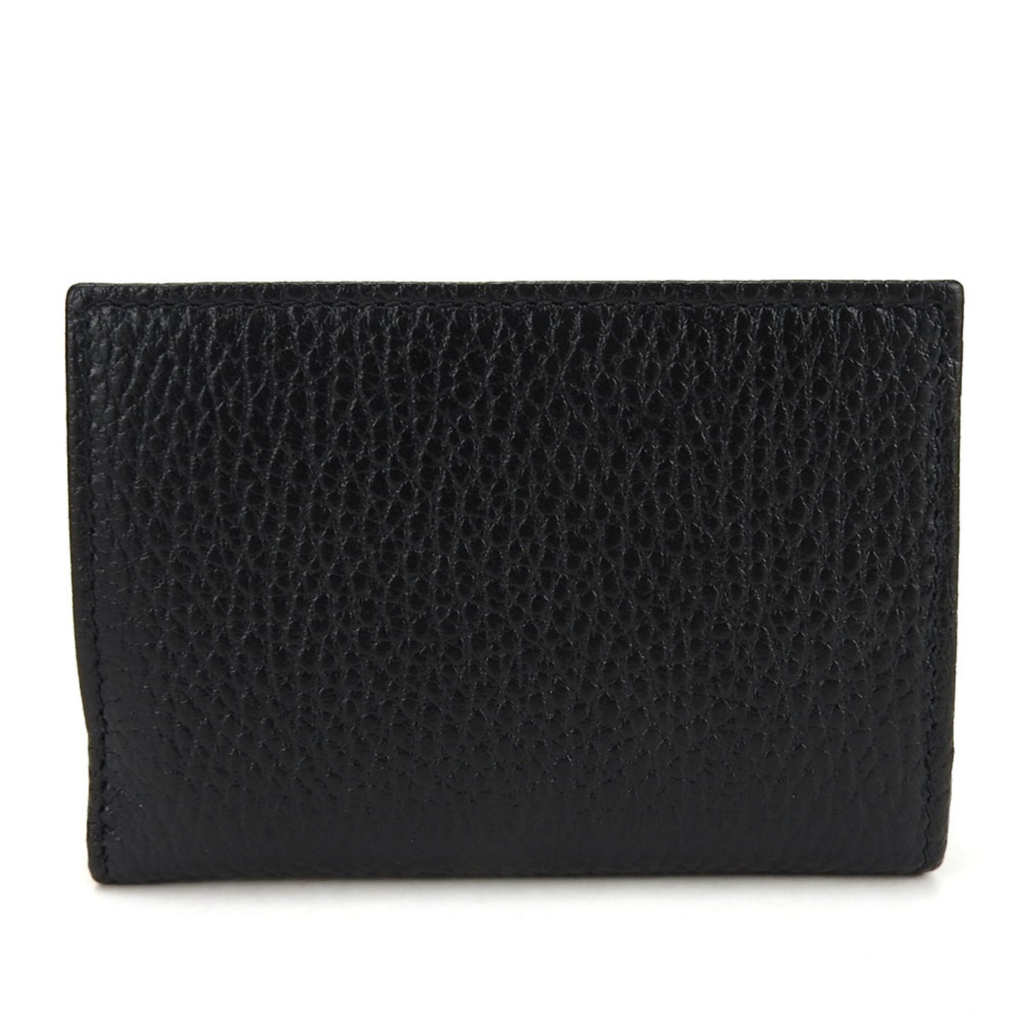 Gucci Tri-Fold Wallet 644407 Gg Marmont Leather Black Compact Accessory