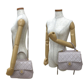Chanel Matelasse Coco Mark Lambskin Pink Shoulder Bag 07195