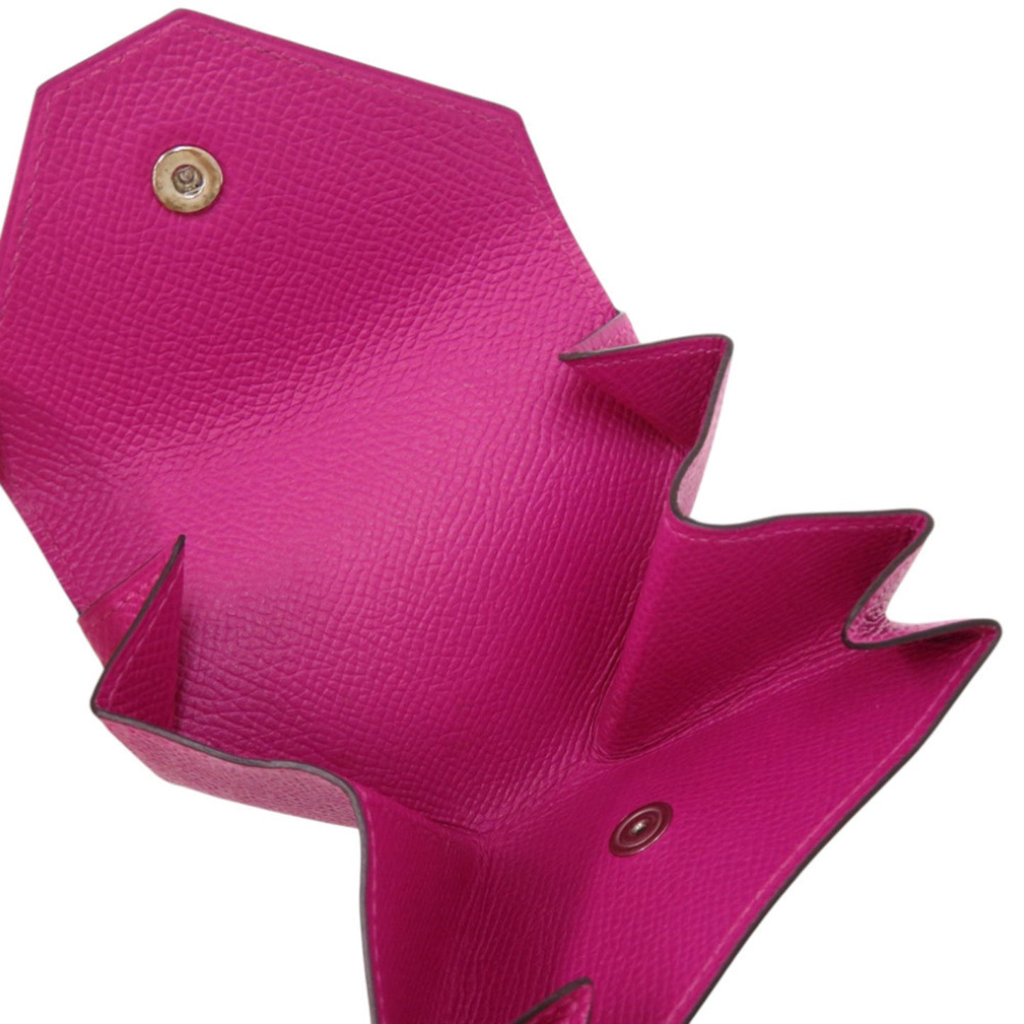 Hermes Herms Vin Quatre Epsom Rose Purple Coin Case Wallet 0574