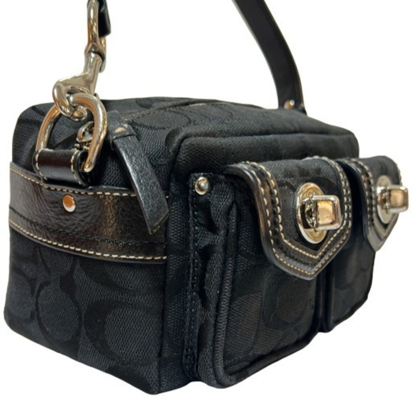 Coach Signature Multi-Pocket Handbag Shoulder Bag In Black (Mikunigaoka Store) Itgiotbfz7L4 Rm0189T
