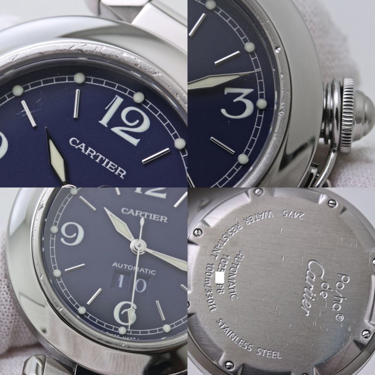 Cartier Pasha C Big Date W31047M7 Navy Watch For Men And Women