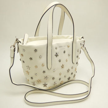 Jimmy Choo Mini Sarah Star Stud Handbag In White Leather