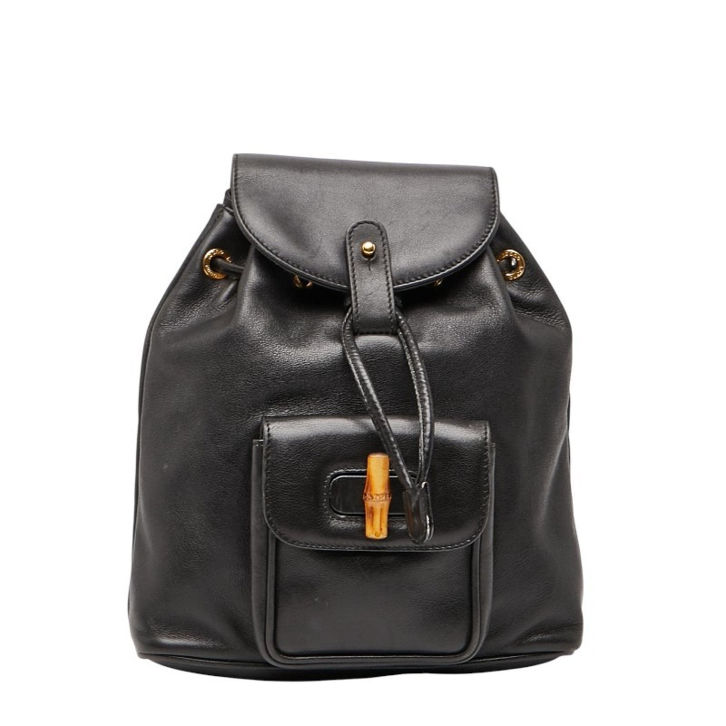 Gucci Bamboo Backpack 003 1705 0030 Black Suede Leather