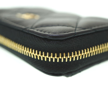 Chanel Round Zip Coin Case Lambskin Black G Hardware 0059Chanel 6A0059Pi5