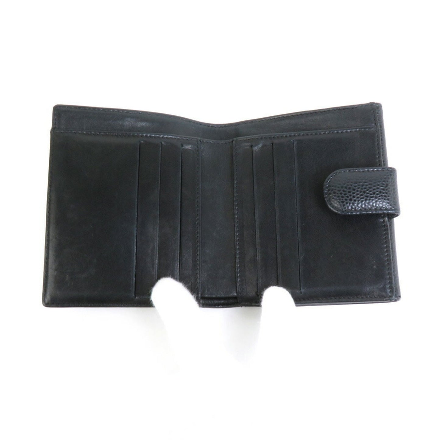 Chanel Bifold Wallet Coco Mark Leather Black