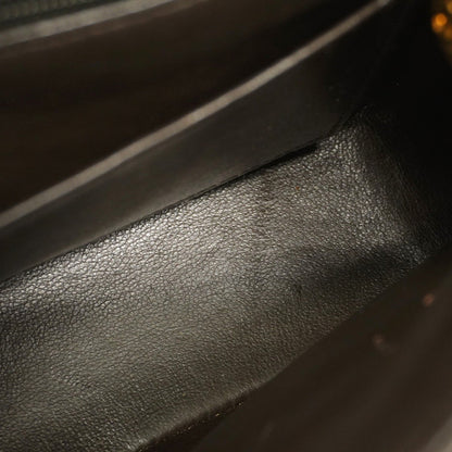 Chanel Shoulder Bag W Chain Chevron Lambskin Black