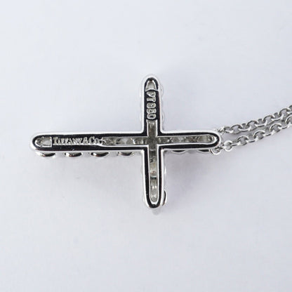 Tiffany Small Cross Necklace 11Pd Pt950 Platinum Diamond
